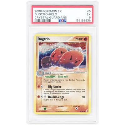 Dugtrio 2006 Pokemon EX Crystal Guardians Holo Rare #5 PSA Authenticated 5 Card