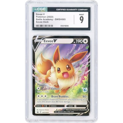 Eevee V 2022 Pokemon Battle Academy Stamped Promo #SWSH065 CGC Authenticated 9 Card