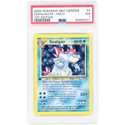 Feraligatr 2000 Pokemon Neo Genesis 1st Edition Holo Rare #4 PSA Authenticated 7 Card
