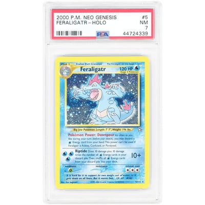 Feraligatr 2000 Pokemon Neo Genesis Holo Rare #5 PSA Authenticated 7 Card