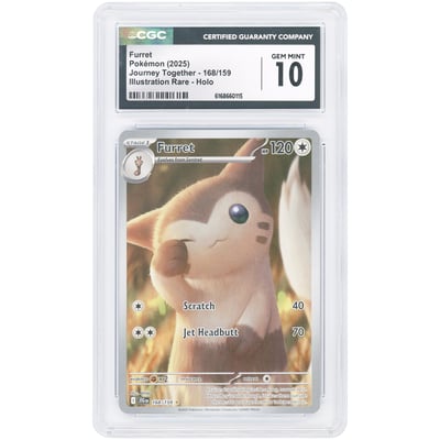 Furret 2025 Pokemon Journey Together Illustration Rare Holo #168 CGC Authenticated 10 Card