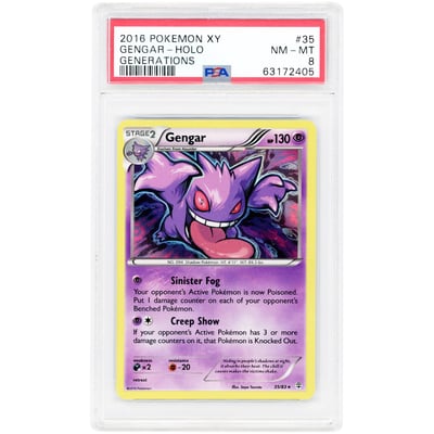 Gengar 2016 Pokemon XY Generations Holo Rare #35 PSA Authenticated 8 Card