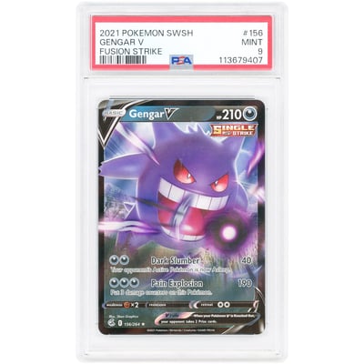 Gengar V 2021 Pokemon Fusion Strike Ultra Rare #156 PSA Authenticated 9 Card