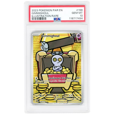 Gimmighoul 2023 Pokemon Paradox Rift Illustration Rare #198 PSA Authenticated 10 Card