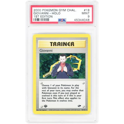 Giovanni 2000 Pokemon Gym Challenge 1st Edition Holo Rare #18 PSA Authenticated 9 Card