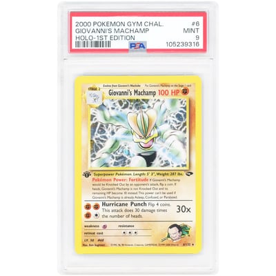 Giovanni's Machamp 2000 Pokemon 1st Edition Gym Challenge Holo Rare #6 PSA Authenticated 9 Card