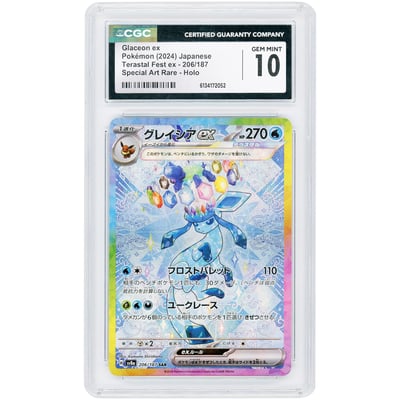 Glaceon ex 2024 Pokemon Terastal Festival ex Japanese Special Art Rare #206 CGC Authenticated 10 Card