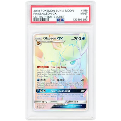 Glaceon GX 2018 Pokemon Ultra Prism Secret Rare #159 PSA Authenticated 9 Card