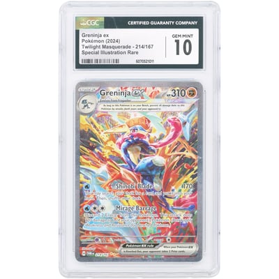 Greninja ex 2024 Pokemon Twilight Masquerade Special Illustration Rare #214 CGC Authenticated 10 Card
