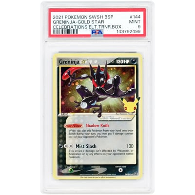 Greninja Star 2021 Pokemon Sword & Shield Promo Gold Star #SWSH144 PSA Authenticated 9 Card