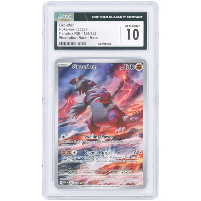 Groudon 2023 Pokemon Paradox Rift Illustration Rare #199 CGC Authenticated 10 Card