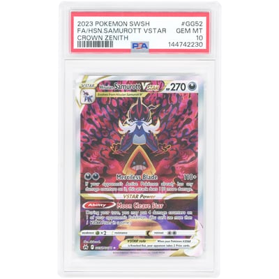 Hisuian Samurott VSTAR 2023 Pokemon Crown Zenith Galarian Gallery #GG52 PSA Authenticated 10 Card