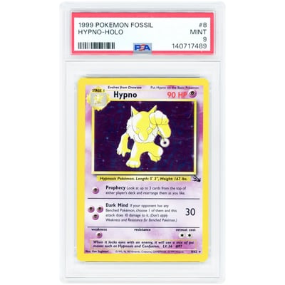 Hypno 1999 Pokemon Fossil Holo Rare #8 PSA Authenticated 9 Card