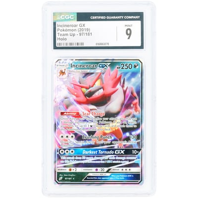Incineroar GX 2019 Pokemon Team Up Holo Rare #97 CGC Authenticated 9 Card