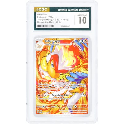 Infernape 2024 Pokemon Twilight Masquerade Illustration Rare #173 CGC Authenticated 10 Card