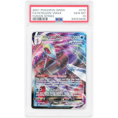 Inteleon VMAX 2021 Pokemon Fusion Strike Ultra Rare #79 PSA Authenticated 10 Card