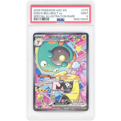 Iono's Bellibolt ex 2026 Pokemon Ascended Heroes Special Illustration Rare #279 PSA Authenticated 9 Card