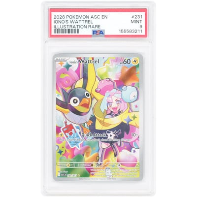 Iono's Wattrel 2026 Pokemon Ascended Heroes Illustration Rare #231 PSA Authenticated 9 Card