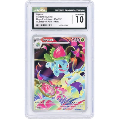 Ivysaur 2025 Pokemon Mega Evolution Illustration Rare #134 CGC Authenticated 10 Card