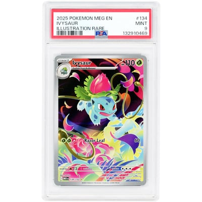 Ivysaur 2025 Pokemon Mega Evolution Illustration Rare #134 PSA Authenticated 9 Card