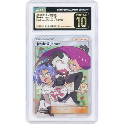 Jessie & James 2019 Pokemon Hidden Fates Ultra Rare #68 CGC Authenticated Pristine 10 Card