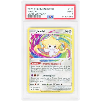 Jirachi 2020 Pokemon Vivid Voltage Amazing Rare #119 PSA Authenticated 9 Card