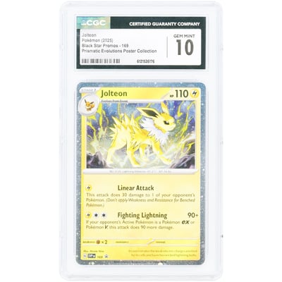 Jolteon 2025 Pokemon Scarlet & Violet Black Star Promos Cosmos Holo #169 CGC Authenticated 10 Card