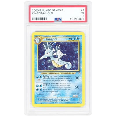 Kingdra 2000 Pokemon Neo Genesis Holo Rare #8 PSA Authenticated 5 Card