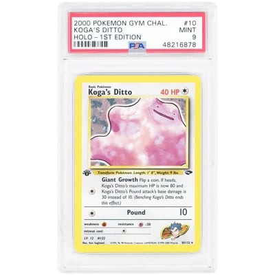 Koga's Ditto 2000 Pokemon Gym Challenge 1st Edition Holo Rare #10 PSA Authenticated 9 Card