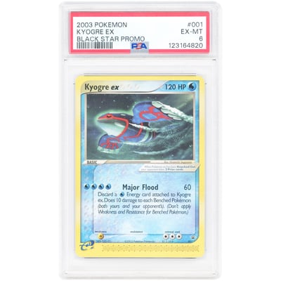 Kyogre EX 2003 Pokemon Black Star Promo #1 PSA Authenticated 6 Card