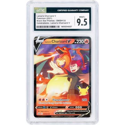 Lance's Charizard V 2021 Pokemon Sword & Shield Promo Celebrations #SWSH133 CGC Authenticated 9.5 Card