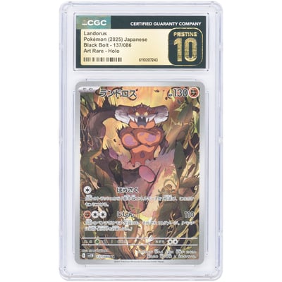 Landorus 2025 Pokemon Black Bolt Japanese Art Rare #137 CGC Authenticated Pristine 10 Card