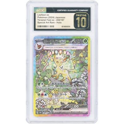 Leafeon ex 2024 Pokemon Terastal Festival ex Japanese Special Art Rare #200 CGC Authenticated Pristine 10 Card