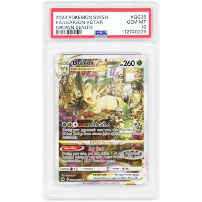 Leafeon VSTAR 2023 Pokemon Crown Zenith Galarian Gallery #GG35/GG70 PSA Authenticated 10 Card
