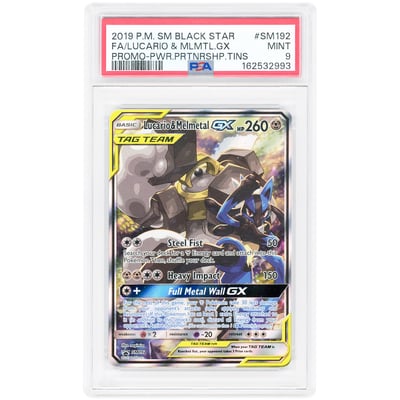 Lucario & Melmetal GX 2019 Pokemon Sun & Moon Promo #SM192 PSA Authenticated 9 Card