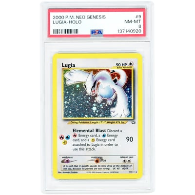Lugia 2000 Pokemon Neo Genesis Holo Rare #9 PSA Authenticated 8 Card