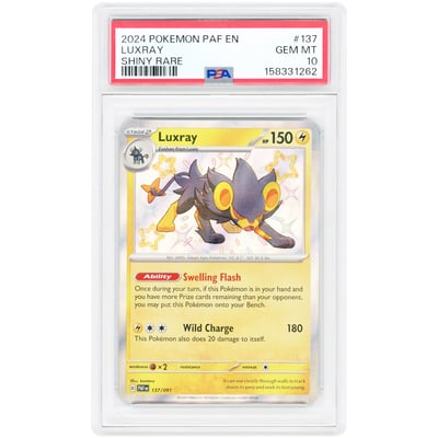 Luxray 2024 Pokemon Paldean Fates Shiny Rare #137 PSA Authenticated 10 Card