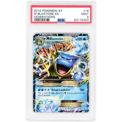 M Blastoise EX 2016 Pokemon XY Generations Ultra Rare #18 PSA Authenticated 9 Card