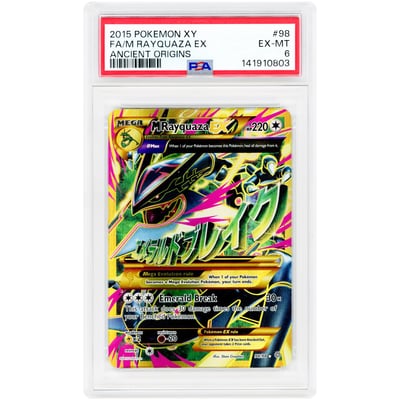 M Rayquaza EX 2015 Pokemon Ancient Origins Ultra Rare #98 PSA Authenticated 6 Card