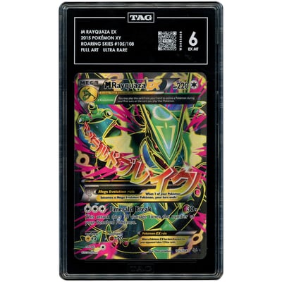 M Rayquaza EX 2015 Pokemon Roaring Skies Full Art Ultra Rare #105 TAG Authenticated 6 Card