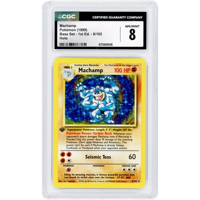 Machamp 1999 Pokemon Base Set 1st Edition Holo Rare #8 CGC Authenticated 8 Card