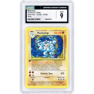 Machamp 1999 Pokemon Deck Exclusives Holo Rare #8 CGC Authenticated 9 Card