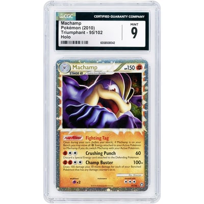 Machamp 2010 Pokemon Triumphant Ultra Rare #95 CGC Authenticated 9 Card
