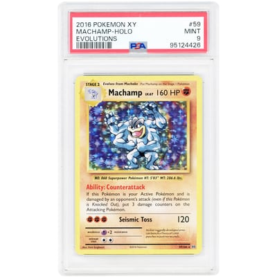 Machamp 2016 Pokemon Evolutions Holo Rare #59 PSA Authenticated 9 Card