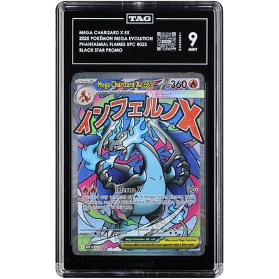 Mega Charizard X ex 2025 Pokemon Mega Evolution Promo #23 TAG Authenticated 9 Card
