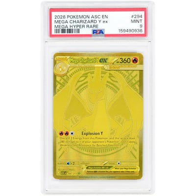 Mega Charizard Y ex 2026 Pokemon Ascended Heroes Mega Hyper Rare #294 PSA Authenticated 9 Card