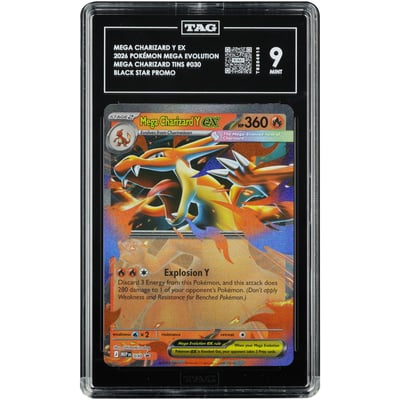 Mega Charizard Y ex 2026 Pokemon Mega Evolution Promo #30 TAG Authenticated 9 Card