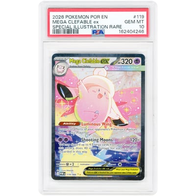 Mega Clefable ex 2026 Pokemon Perfect Order Special Illustration Rare #119 PSA Authenticated 10 Card