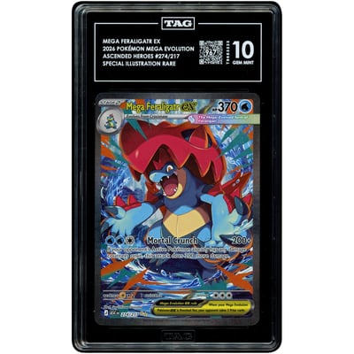 Mega Feraligatr ex 2026 Pokemon Ascended Heroes Special Illustration Rare #274 TAG Authenticated 10 Card