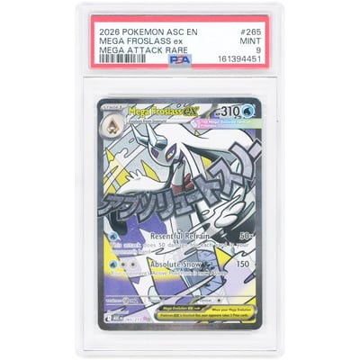 Mega Froslass ex 2026 Pokemon Ascended Heroes Mega Attack Rare #265 PSA Authenticated 9 Card